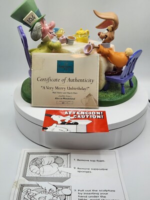 WDCC A Very Merry Unbirthday Alice in Wonderland Mad Hatter March Hare, Box COA