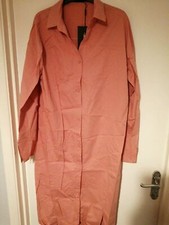 Pretty Little Thing Taupe Cotton Asymmetric Button Ruched Detail Shirt Dress...