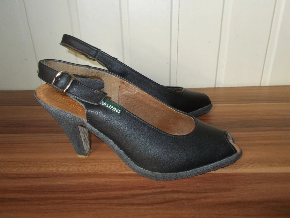 Chaussures talon escarpins noir ouvert TED LAPIDUS 36 4UK 6US
