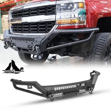 Steel Front Bumper For 2016 2017 2018 Chevrolet Silverado 1500 W/LED Pod Lights