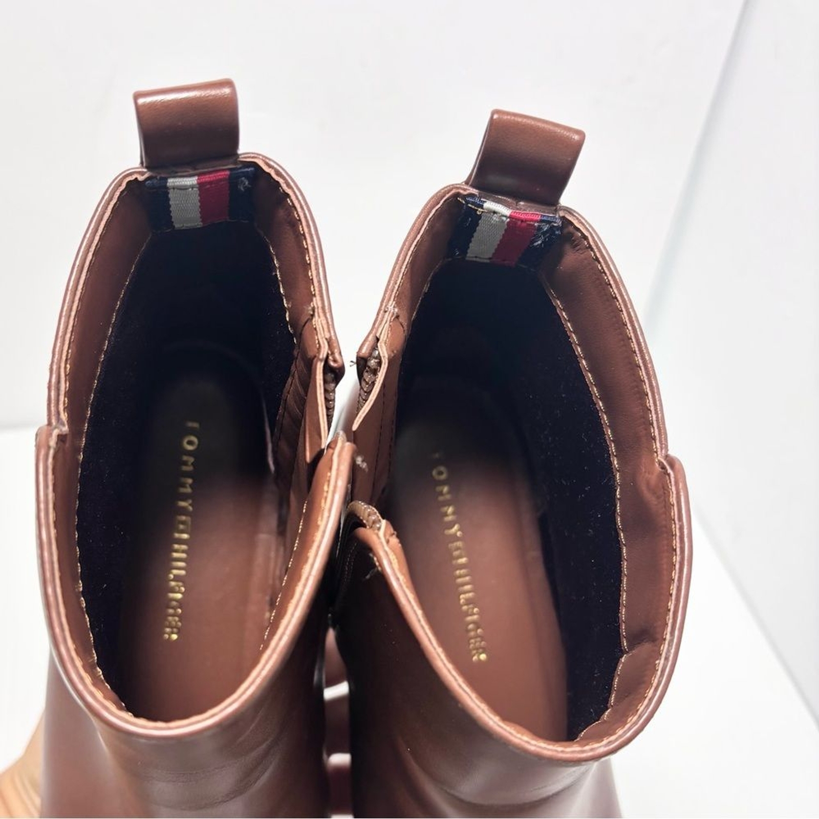 Tommy Hilfiger Womens Imiera Faux Leather Ankle Booties Brown Size 7.5 thumbnail 10