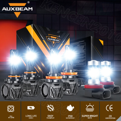 AUXBEAM Canbus LED Headlight White High Low Fog Bulbs for Honda Pilot 2006-2024