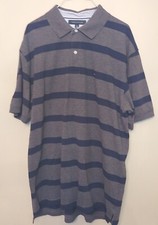 Tommy Hilfiger Mens XL Polo Gray/Black 100 Cotton