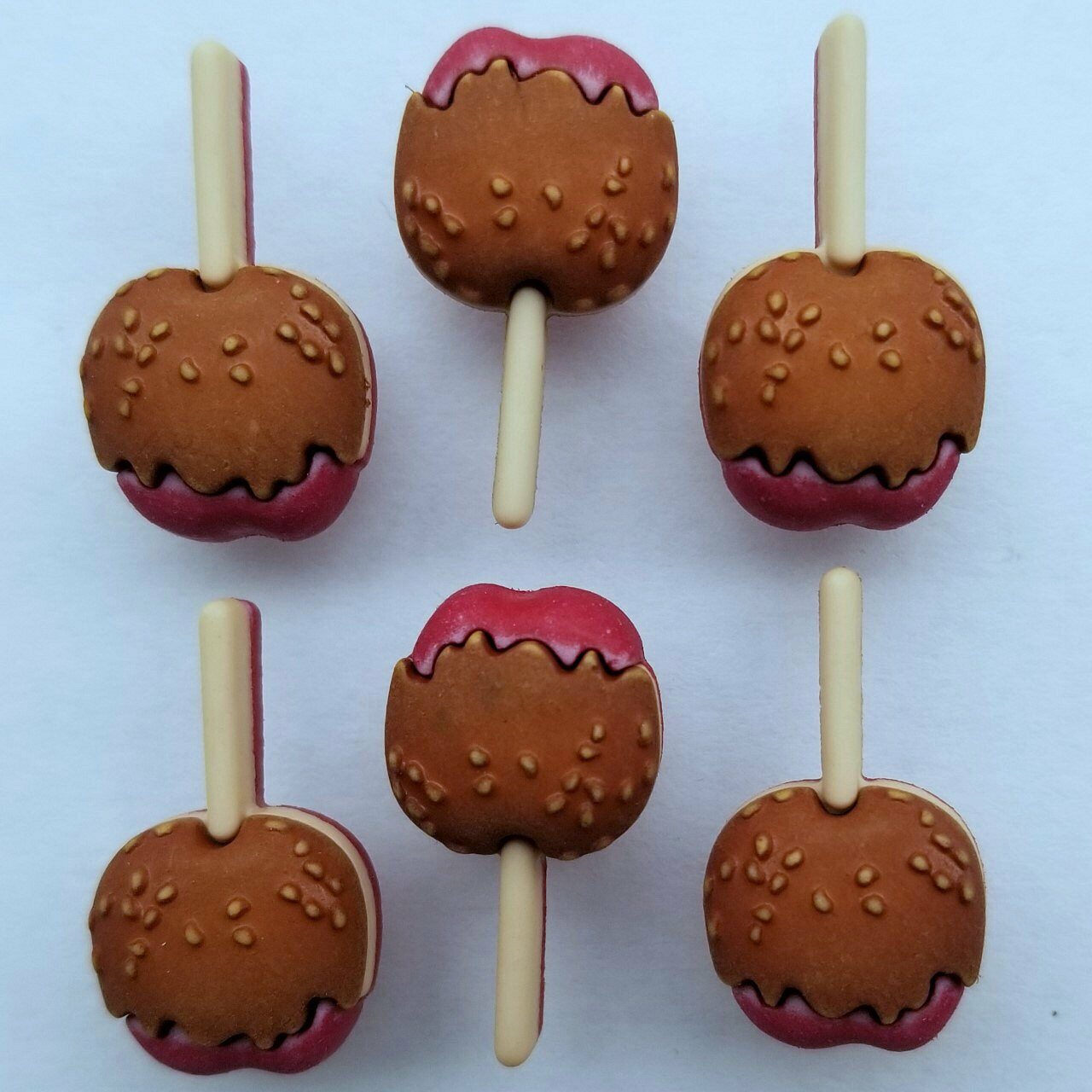 Craft Buttons TOFFEE APPLES Halloween Candy Trick or Treat Bonfire Night Sewing