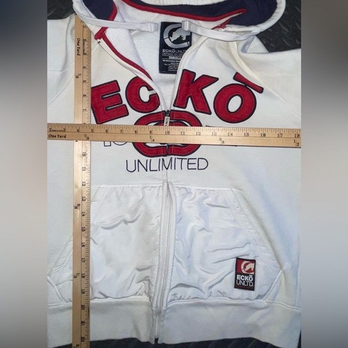 Ecko Unltd. Men's White, Black & Red Hoodie SZ S. Y2K Streetwear - Picture 11 of 13