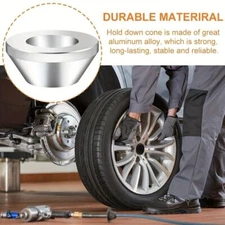 Car Manual Tire Changer Centering Cone Upgrade Wheel Hold Down Cone Silver Part
