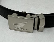 Vintage Honda Motorcycles Logo Belt Buckle Leather Black Silver