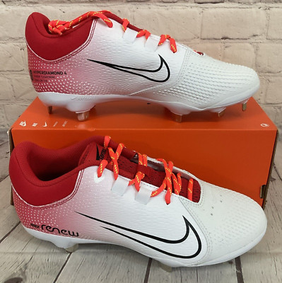 Nike CZ5920 600 Womens Hyperdiamond 4 Pro Softball Cleats Red Black White US 7