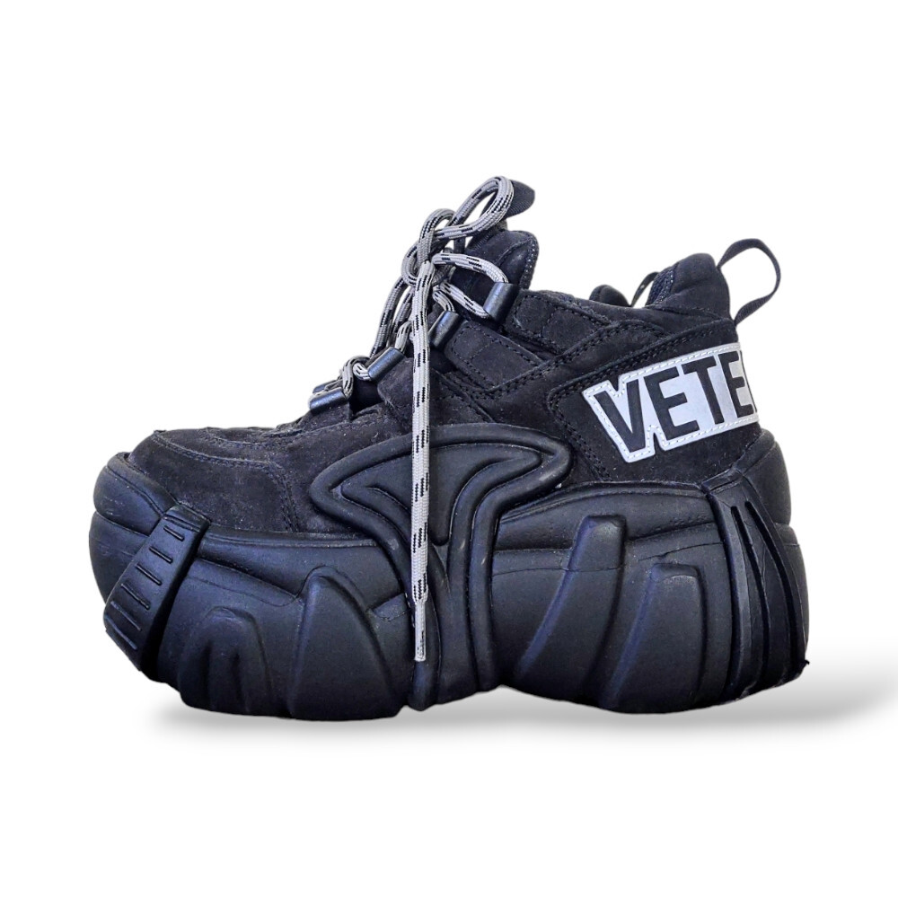 Vetemens x Swear platform black leather sneakers size 4 UK Euro 37