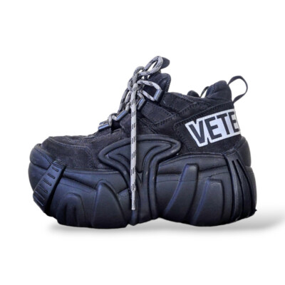 Vetemens x Swear platform black leather sneakers size 4 UK Euro 37