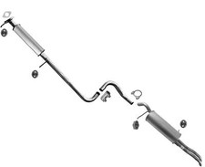 Rear Resonator & Muffler Fits 11-13 Ford Fiesta 4Dr Sedan Dual Outlet Muffler