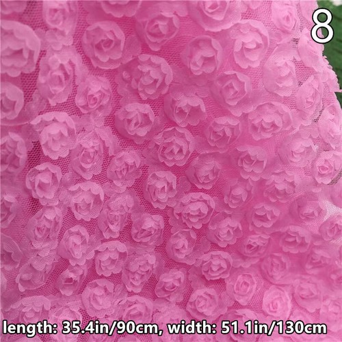 Tela de malla con flores de rosa 3D para boda vestido formal costura hágalo usted mismo manualidades - Imagen 36 de 38