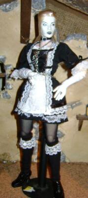 1/6 / Kitbashed BBI Dark Desires Female GOTH GIrl ANGEL Blond French Maid Loose