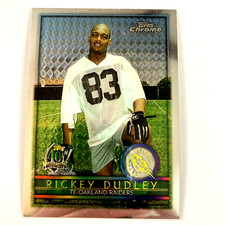 Rickey Dudley 1996 Topps Chrome Rookie Card #153 NFL Oakland Raiders. rookie card picture