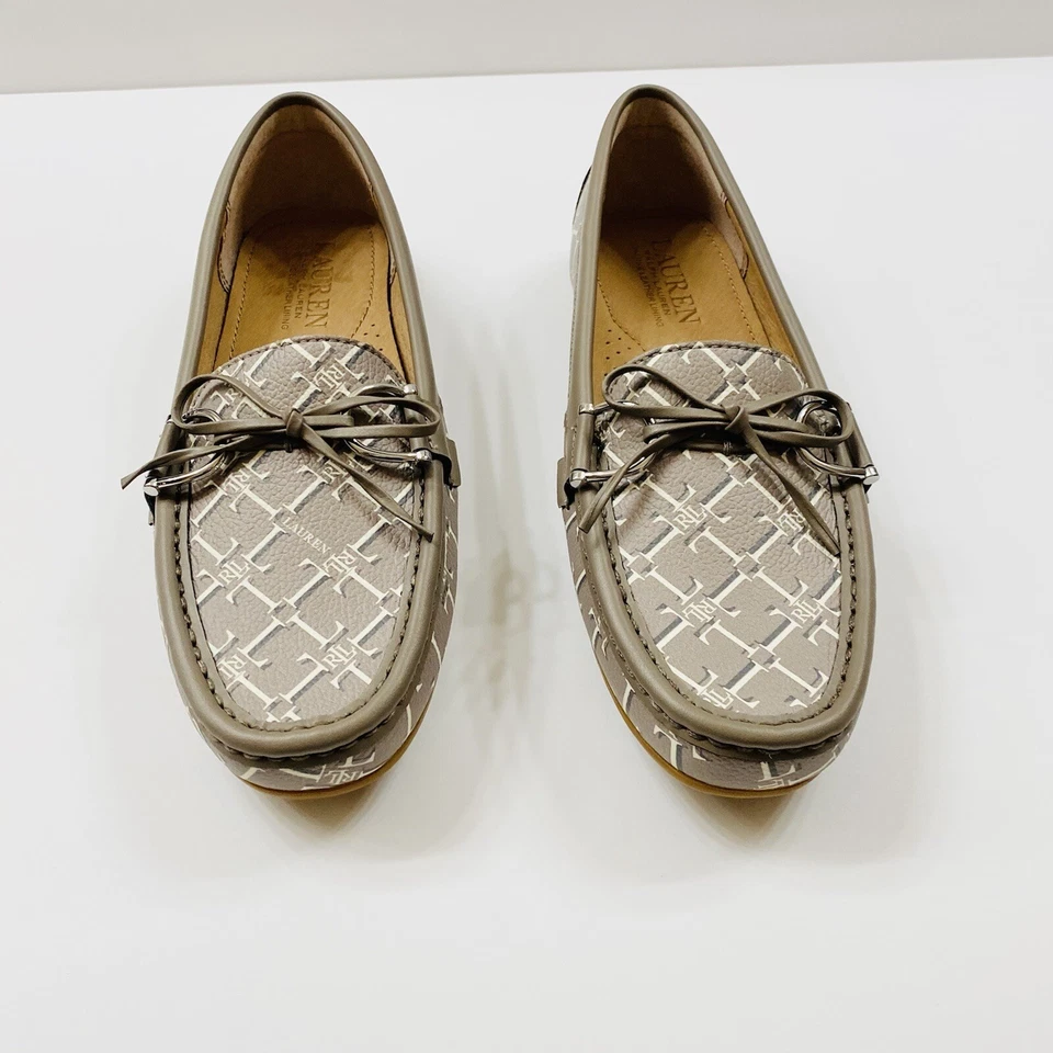 Mocasines Lauren Ralph Lauren Briley II Monograma Logo Forro Cuero Talla 6.5B NUEVO Foto 3 de 4