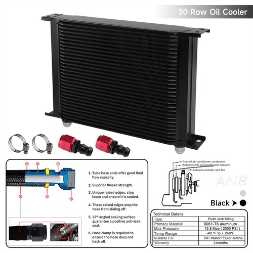 Fit For Car/ Truck Thermostat Adaptor Engine Racing Oil Cooler Kit 19 Row 10AN E - Foto 4