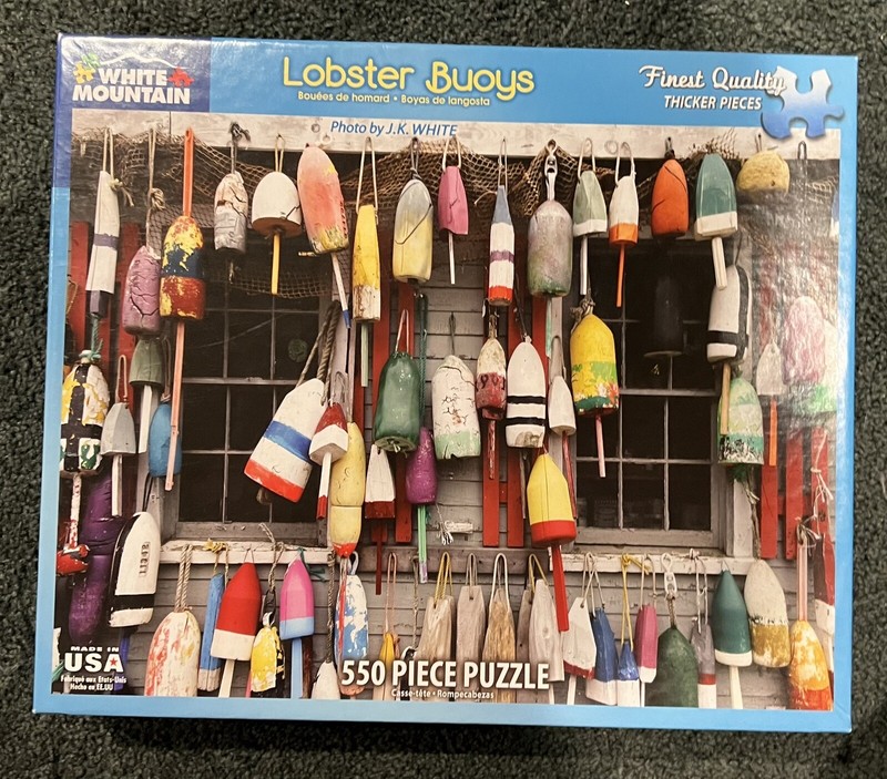 White Mountain Lobster Buoys Nautical Boat Fishing 550 Piece  Puzzle 