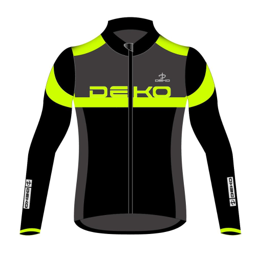 DEKO Maglia invernale BICI MTB LEADER 2 nero/grigio/giallo fluo | eBay
