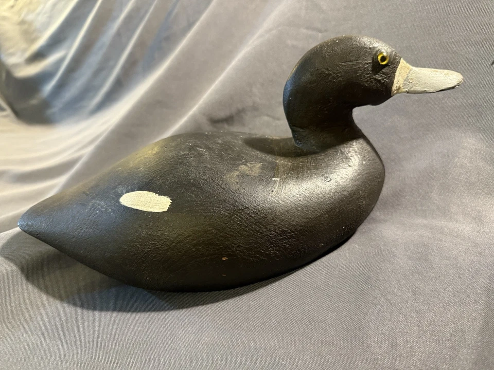 古董乡村原始民间艺术雕刻彩绘木制蓝鸟诱饵电视 — 第 2/4 张图片