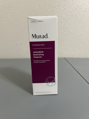 Murad hydration AHA/ BHA exfoliating cleanser new in box full size 6.75oz 