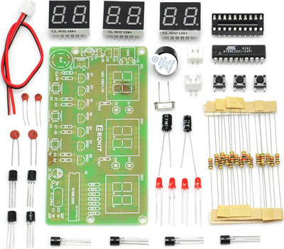 6 Bits Digital LED Elektronische Uhr Zum Selbermachen Kits PCB Löten Praxis Lernen für
