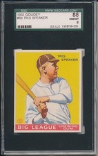 Tris Speaker 1933 Goudey # 89  SGC 88 8 !!