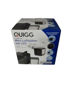 QUIGG Tragbarer Mini LUFTKÜHLER mit LED 7W 2 x 350ml Wassertank SCHWARZ NEU