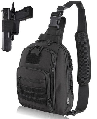 Bolso Tactico De Hombro De 8 Litros Para Deporte Y Viajes Color Negro Pro