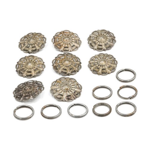 8 silver buttons snowflake costume buttons antique silver buttons 27 mm