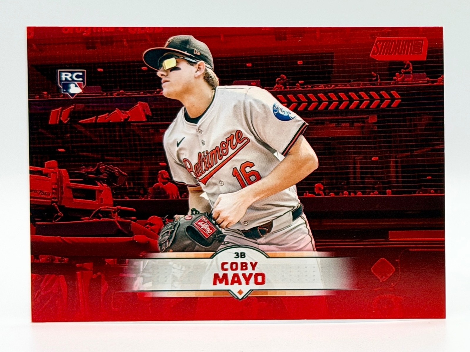2025 Topps Stadium Club Red Foil #62 Coby Mayo RC Baltimore Orioles