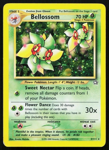 BELLOSSOM 3/111 RARE NEO GENESIS POKEMON UNLIMITED HOLO MP