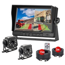 2CH 7" Split Monitor DVR AHD 1080P Backup Camera BSD Truck Reversing Rear View