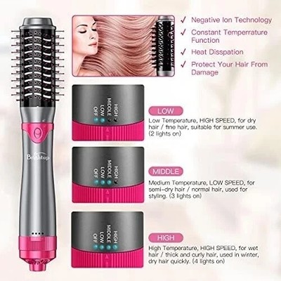 Brightup 4 in 1 Blow Dryer Brush & Volumizer Detachable & Interchangeable