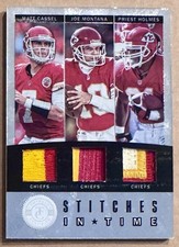 Montana Cassel Holmes 2012 Totally Certified Stitches In Time GW Jersey Patches