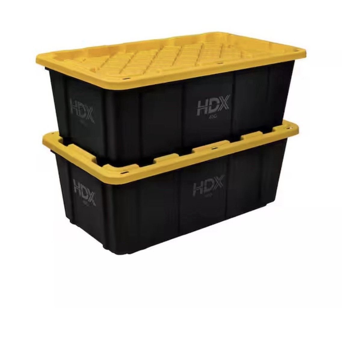 HDX 55 Galon Storage Tote Box - Black / Yellow for sale online | eBay