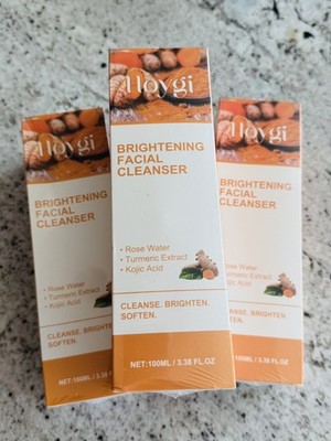 3Pack Hoygi Brightening Facial Cleanser w Rose Water/Turmeric Extract/KojicAcid 