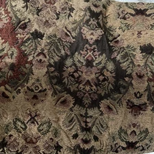 HEMPSTEAD  95"L Drapery Panels Tapestry Green Beige Burgundy tan Floral NEW 2 pc