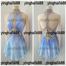New figure skating dress Y0356--Light blue