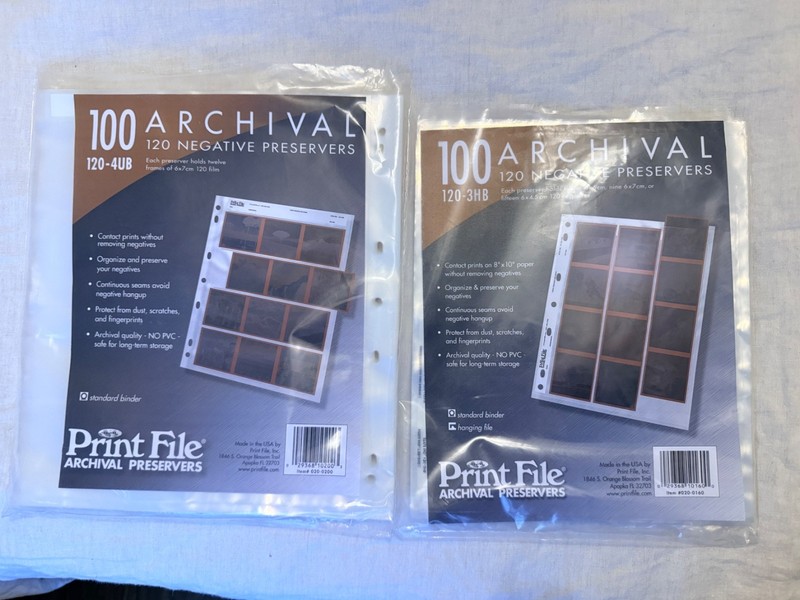 Print File Archival Preservers 120 Negatives  120-3HB, Pack of 25