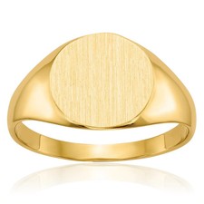 10K Solid Yellow Gold Custom Engraved Signet Ring