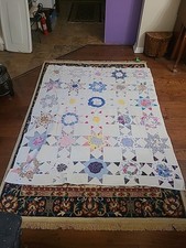 ANTIQUE ORIGINAL HANDMADE Patch Work QUILT 76 X 64 Inches See Pictures