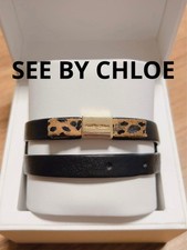 See By Chloe Two Strand Leather Bracelet Genuine Vintage Jewelry Authentic