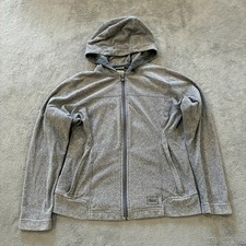 REI Grey Fleece Full Zip Hooded Jacket Outdoor Hiking Warm Women s Size XS