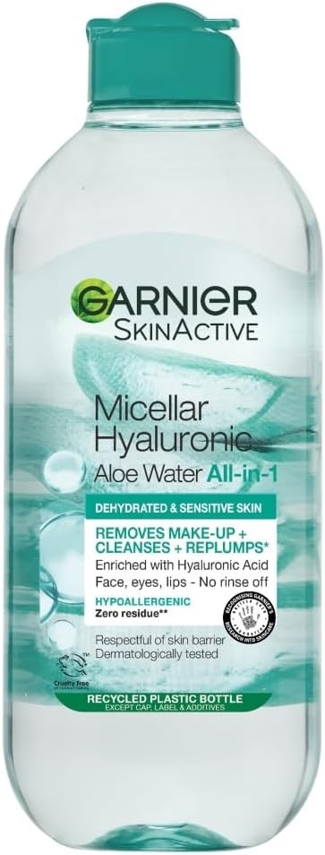 Garnier Micellar Hyaluronic Aloe Water Facial Cleanser For Dehydrated Skin 400Ml - Image 4