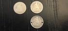 1887, 1891, 1891 - O, Seated Liberty Dimes, 10c, US Coins, Circulated, Lot of 3
