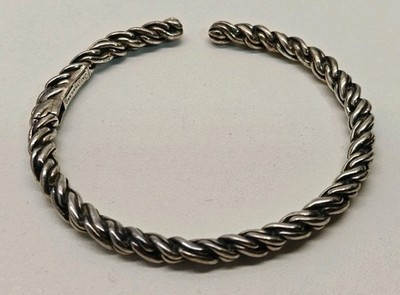 JAI by John Hardy Cable Twist Rope Cuff Oval Hinged Sterling Silver Bracelet