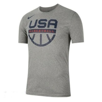 Nike Dri Fit USA Basketball Practice Shirt Gray Tee CT8783-091 size L Men's