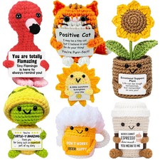 Pocket Hug Crochet Doll Positive Potato Support Gift Handmade Knitted Plush Card
