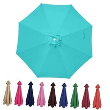 Patio Umbrella 9 ft Replacement Canopy for for 9ft-8ribs Cover only Sky Blue