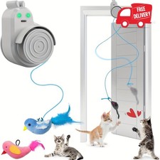 Interactive Cat Toys for Indoor Cats Automatic Electric Flying Bird Feather Cat